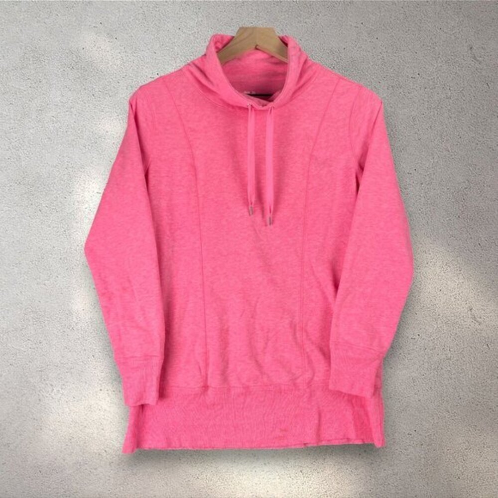 Style & Co Essential Sweatshirt Women’s PM Pink Cowl Neck Athleisure Y2K Barbie